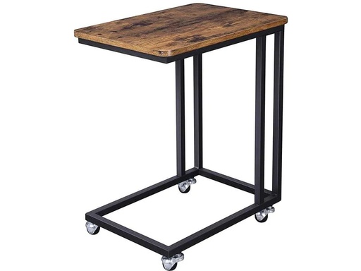 [90213740 1309762] VASAGLE Beistelltisch auf Rollen 35 x 55 cm, Braun/Schwarz
