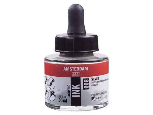 [90213819 1317670] Amsterdam Acryltinte 800 Silber halbdeckend, 30 ml 30 ml, Silber