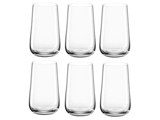 [90033899 1189228] Leonardo Longdrinkglas Brunelli 530 ml, 6 Stück, Transparent