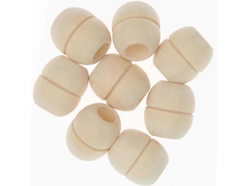 [90214116 1295914] Rico Design Holzperlen Makramee Nature, 8 Stück
