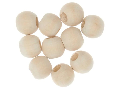 [90214161 1295907] Rico Design Holzperlen Makramee Nature, 10 Stück