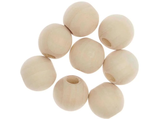 [90214264 1295908] Rico Design Holzperlen Makramee Nature, 8 Stück