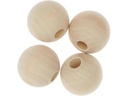 Rico Design Holzperlen Makramee Nature, 4 Stück