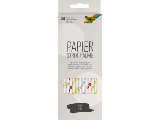 [90034005 1007120] Folia Strohhalm Papier, 25 Stück Bunte Punkte