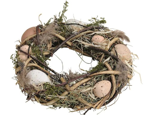 [90214634 1131988] G. Wurm Osterkranz aus Holz 1 Stück, Braun