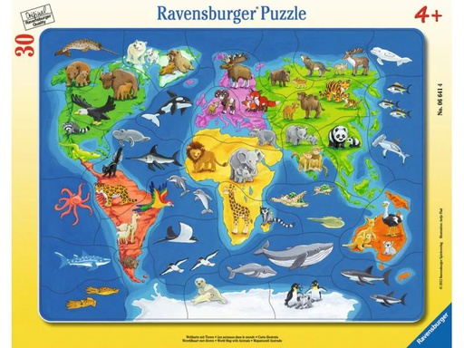 [90034200 640782] Ravensburger Puzzle Weltkarte mit Tieren