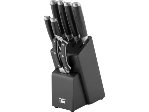 [90214990 1314396] BergHOFF Messerblock-Set mit Messer Leo Graphite 6-teilig, Schwarz