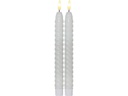 Star Trading LED-Stabkerzen Set Flamme Swirl, Ø 2.3 x 25 cm, Weiss, 2 Stk
