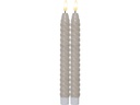 Star Trading LED-Stabkerzen Set Flamme Swirl, Ø 2.3 x 25 cm, Beige, 2 Stk
