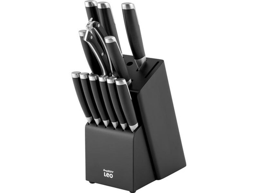 [90215369 1314397] BergHOFF Messerblock-Set mit Messer Leo Graphite 13-teilig, Schwarz