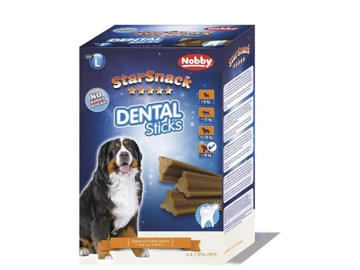 [90215529 1312097] Nobby Kausnack StarSnack Dental Sticks gross, 28 Stück, 840 g