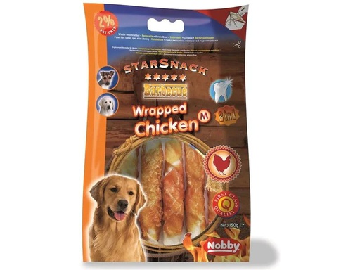 [90215534 1312094] Nobby Kausnack StarSnack Barbecue Wrapped Chicken M, 150 g