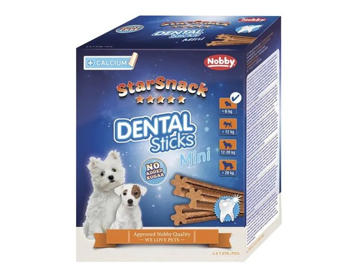[90215543 1312100] Nobby Kausnack StarSnack Dental Sticks mini, 28 Stück, 252 g