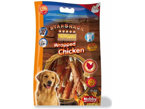[90215544 1312092] Nobby Kausnack StarSnack Barbecue Wrapped Chicken, 12.5 cm, 113 g