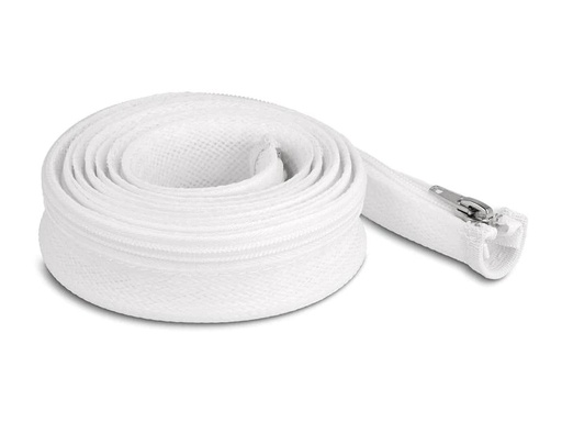 [90215697 1300222] Delock Geflechtschlauch mit Reissverschluss 2 m x 30 mm Weiss