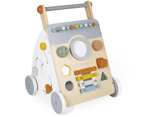 [90215746 1321195] Janod Lauflernhilfe Sweet Cocoon Multiaktivitätswagen aus Holz