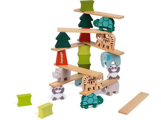 [90215773 1321348] Janod Stapelspielzeug Tier-Akrobaten aus Holz WWF-Partnerschaft
