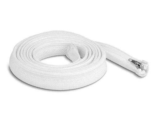 [90215900 1300223] Delock Geflechtschlauch mit Reissverschluss 2 m x 20 mm Weiss