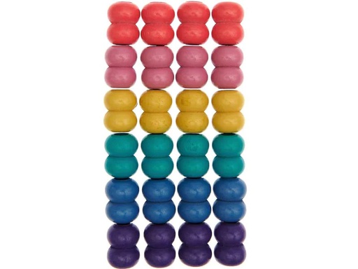 [90215907 1295927] Rico Design Holzperlen Makramee Regenbogenfarben, 24 Stück