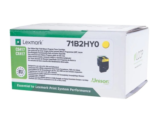 [90003419 605166] Lexmark Toner 71B2HY0 Yellow
