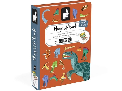 [90216148 1321240] Janod Beschäftigungsspielzeug Magnetbuch Dinosaurier