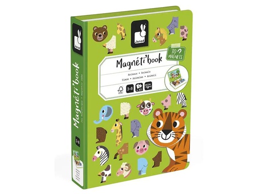 [90216156 1321245] Janod Beschäftigungsspielzeug Magnetbuch Tiere
