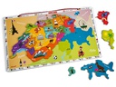 Janod Holz-Puzzle Magnetkarte Schweiz 24-teilig