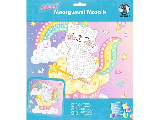 [90216331 1247042] URSUS Moosgummi-Set Glitter Kittycorn, Mehrfarbig