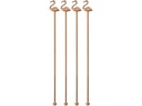 Paderno Cocktailrührer Flamingo 4 Stück, Rosé/Kupfer