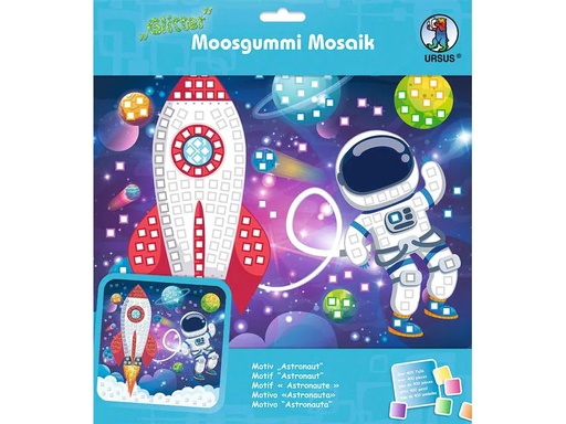 [90216585 1247043] URSUS Moosgummi-Set Glitter Astronaut, Mehrfarbig