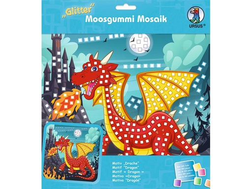 [90216718 1247040] URSUS Moosgummi-Set Glitter Drache, Mehrfarbig