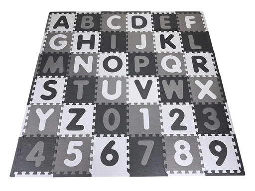 [90216733 1296241] Knorrtoys Puzzlematte Alphabet + Zahlen grau-weiss