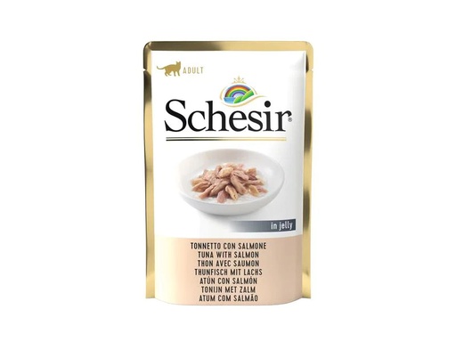 [90216780 1328410] Schesir Nassfutter Thunfisch &amp; Lachs in Gelée, 85 g