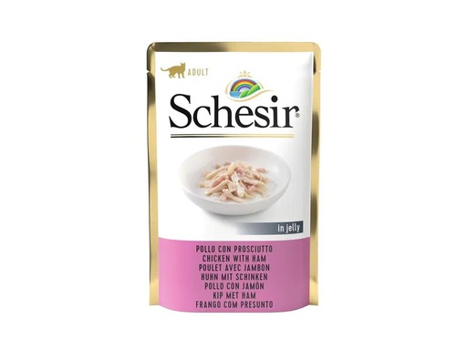 [90216807 1328411] Schesir Nassfutter Huhn &amp; Schinken in Gelée, 85 g