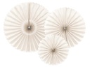 Partydeco Rosetten Pastell 3 Stück, Beige