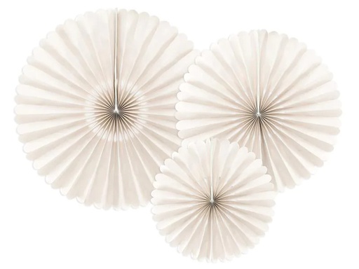 [90216995 1279948] Partydeco Rosetten Pastell 3 Stück, Beige