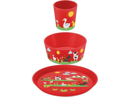 [90217185 1328474] Koziol Kindergeschirrset Connect Farm 3-teilig