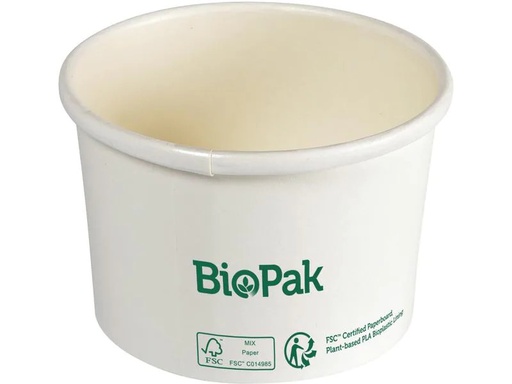 [90217255 1329771] BioPak Salat-Schale Ronda 240 ml, Weiss, 25 Stück