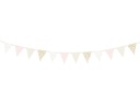 Partydeco Girlande Flaggen 2.1 m, Gold/Hellrosa/Weiss