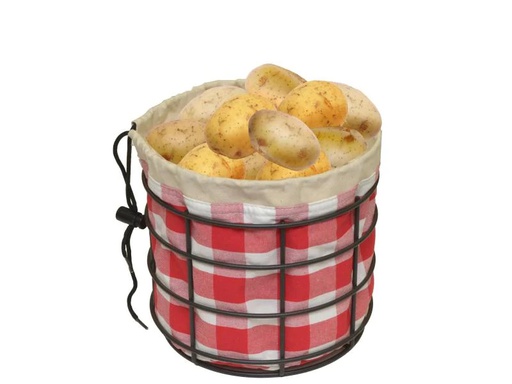 [90034789 502295] Heidi Cheese Line Kartoffelkorb Vichy mit Untergestell Rot/Schwarz/Weiss