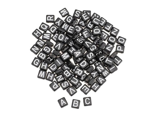 [90218769 1328010] Glorex Buchstabenperlen Kunststoff, ca. 110 Stk, 5 mm, schwarz