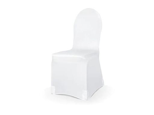 [90219737 1279930] Partydeco Stoff Stuhlhusse elastisch, onsize, 200g, 1 Stück, Weiss