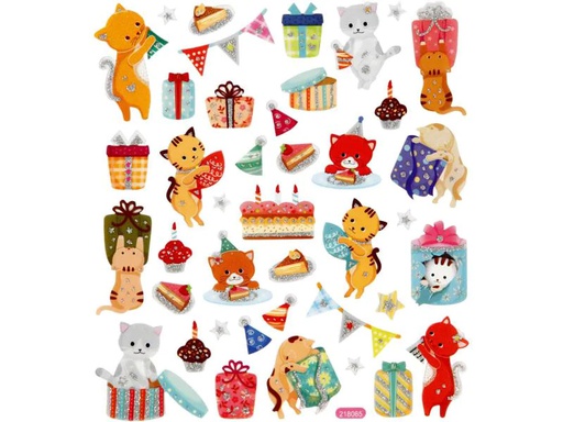 [90035283 1058015] Creativ Company Motivsticker Katze/Geburtstag 1 Blatt