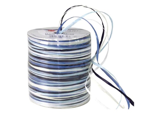 [90219801 1318997] Pattberg Geschenkband Raffia Multi 50 m, Blau-Töne