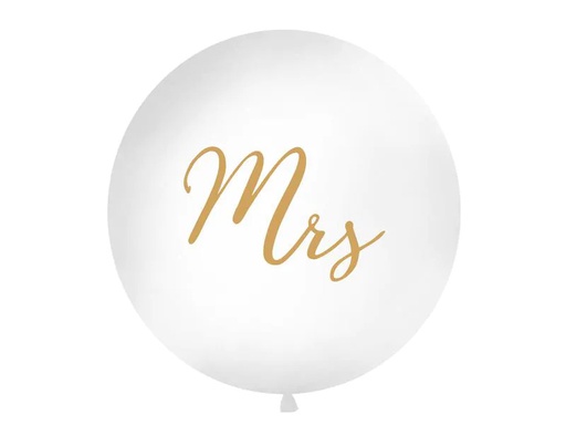 [90219999 1279874] Partydeco Luftballon Mrs Ø 1 m, Gold/Weiss