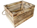 Holz Zollhaus Holzharasse mit Kordel Geflammt, 30 x 38 cm