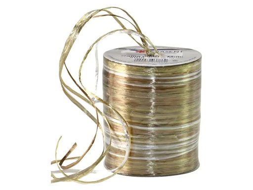 [90220141 1318988] Pattberg Geschenkband Raffia Pearl 50 m, Gold/Braun