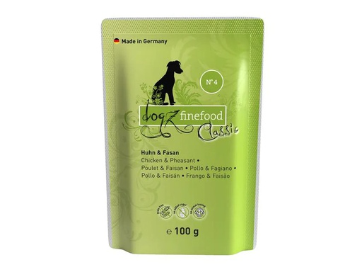[90220234 1318800] dogz finefood Nassfutter No.04 Huhn &amp; Fasan, 100 g