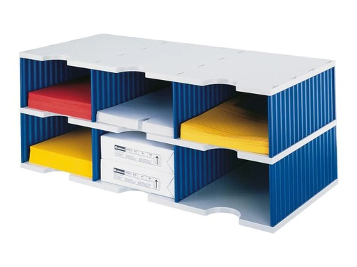 [90035630 830909] Styro Dokumentenablage styrodoc trio Jumbo Blau, 6 Fächer