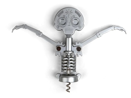 [90220851 1332383] Kikkerland Korkenzieher Day of the Dead Silber